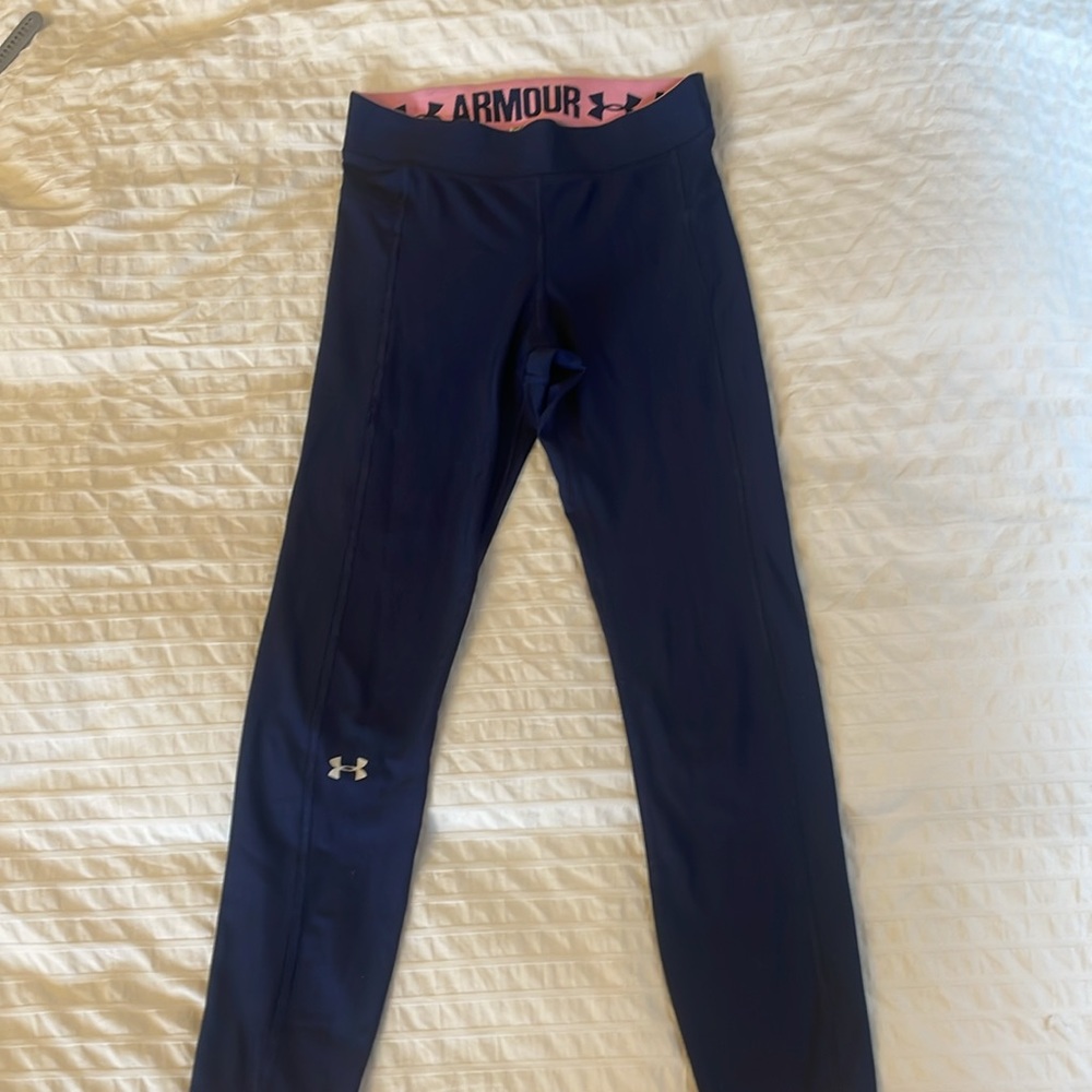 Under Armour Navy and Pink Running Tights